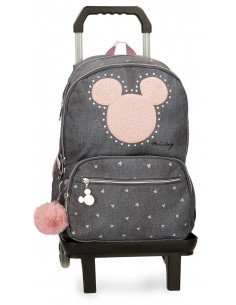 MOCHILA ADAP. 44CM. C/CARRO. MICKEY STUDS.